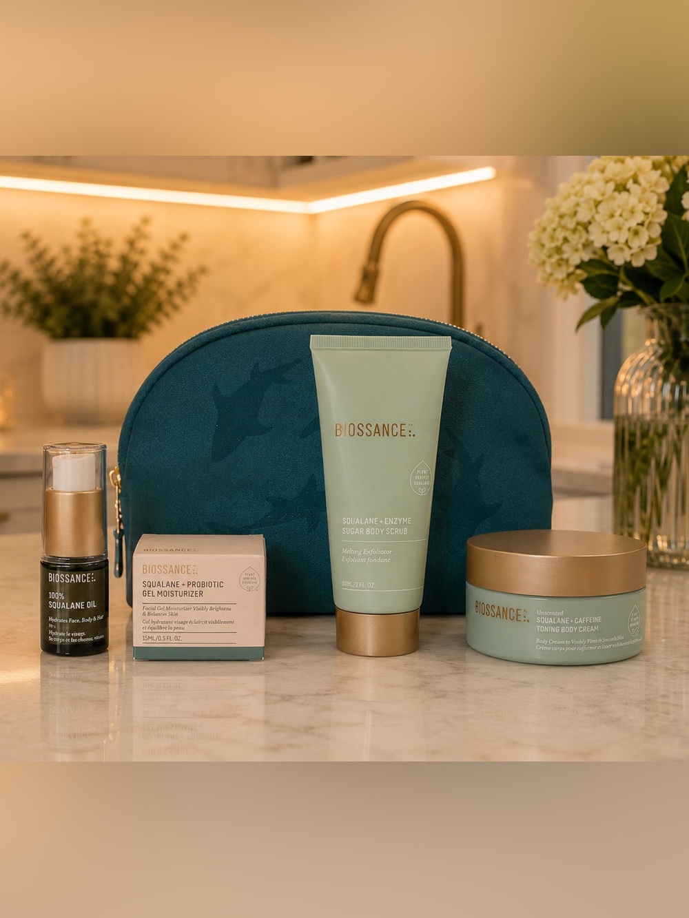 ✨ Biossance Ultimate Squalane Spa Set + Cosmetic Bag ✨